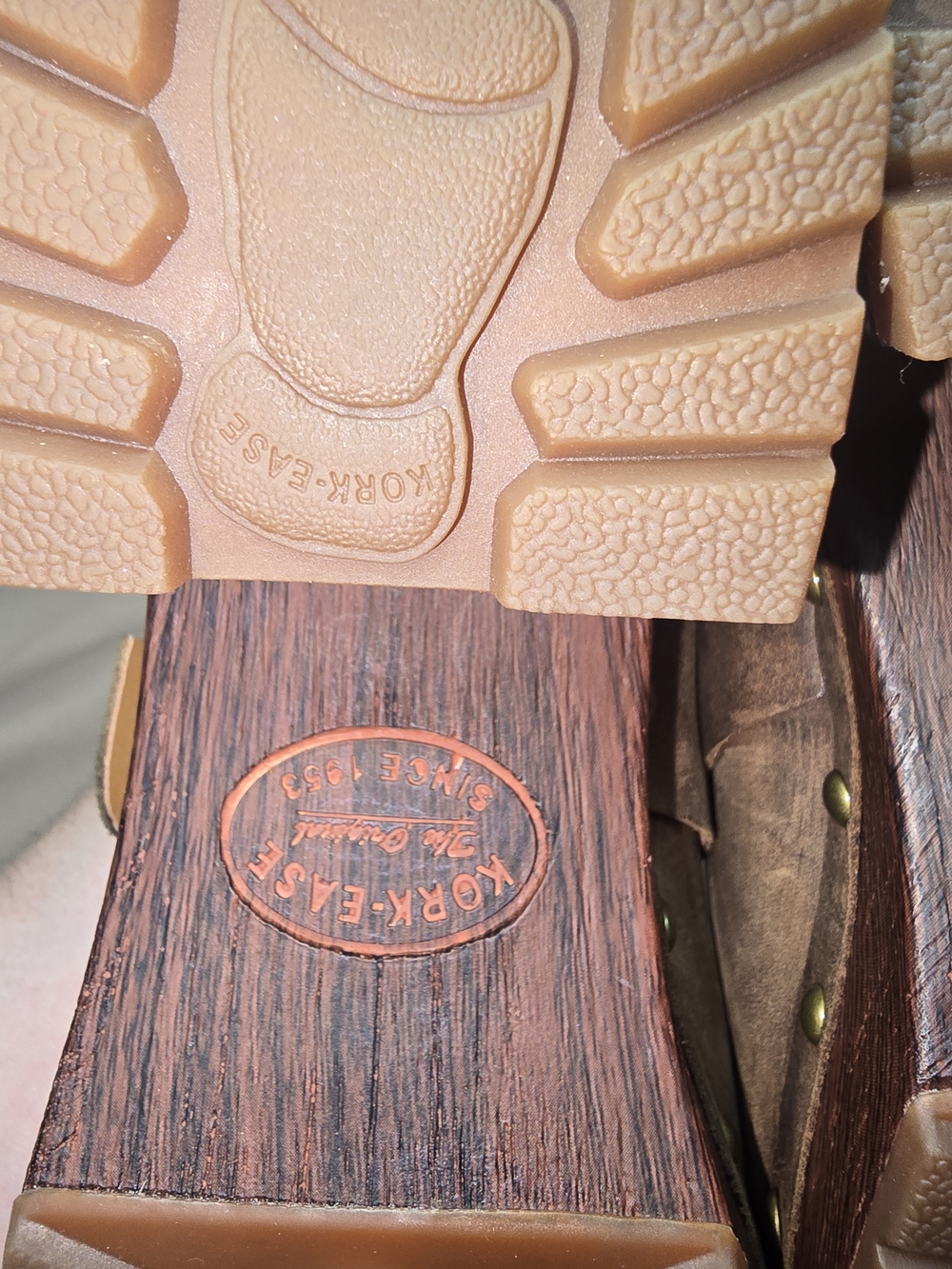 Kork-Ease Brown Leather Buckle Clogs with Studded Trim - Picture 9 of 11